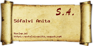 Sófalvi Anita névjegykártya